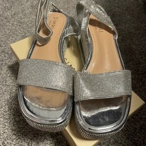 Simmi London Glittering Silver Sandals